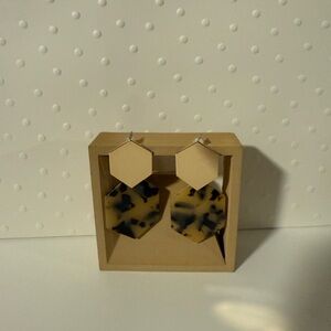 Hexagon Tortoise Shell Earrings